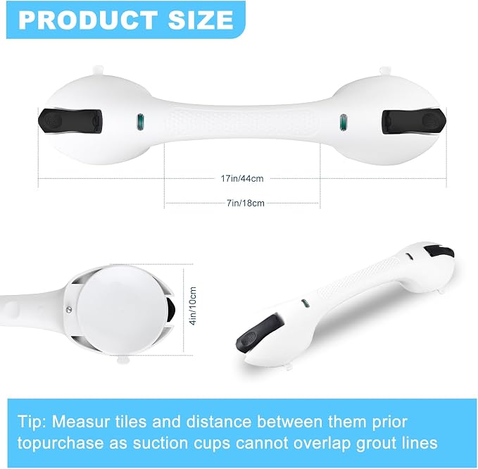 Suction Grab Bars for Bathtubs and Showers, Heavy Duty Shower Handle Removable - Image 5
