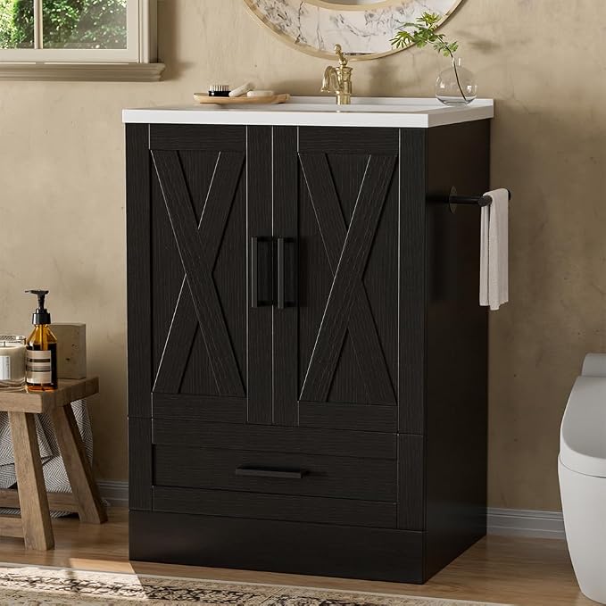 YESHOMY Bathroom Vanity with Sink, Farmhouse Cabinet Easy Assembly - Image 3