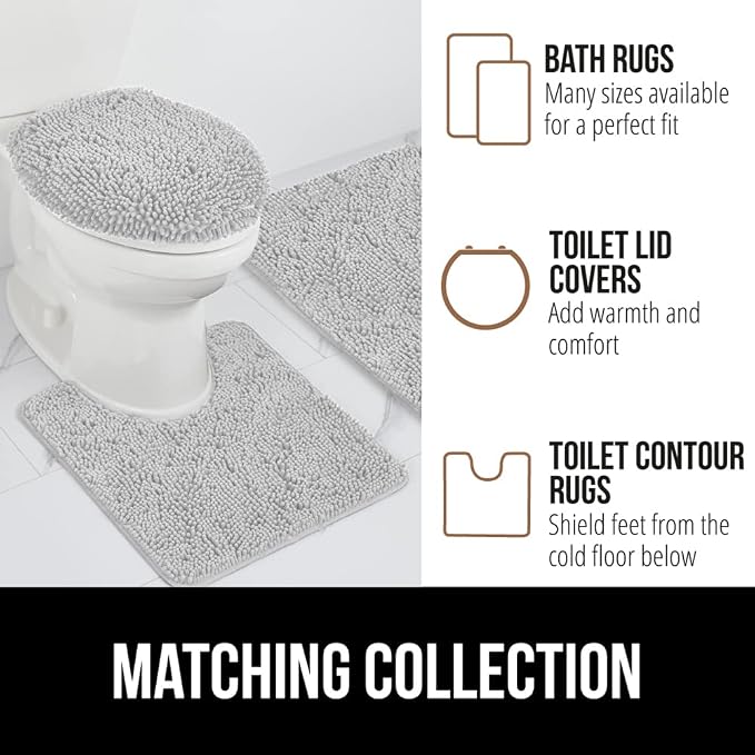 GORILLA GRIP Bath Rug Mat 54x24, Soft Absorbent Chenille, Quick Dry Microfiber - Image 9