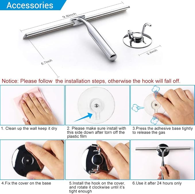 Quntis Silicone Shower Squeegee - Image 6