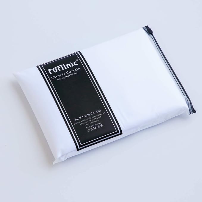 Furlinic Teal Extra Long Shower Curtain No Hooks Needed 96 Length, Waterproof - Image 8