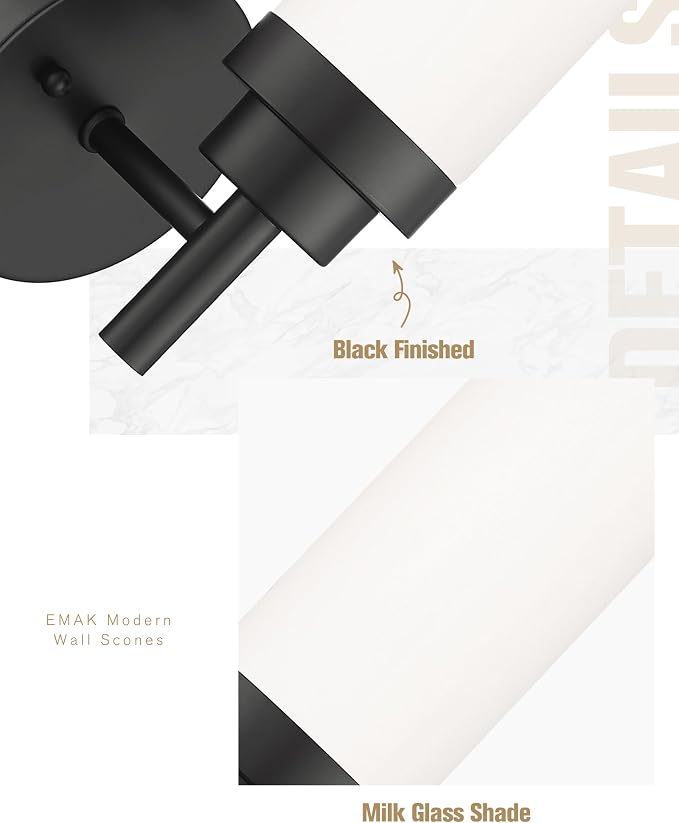 Emak Modern Wall Sconce Set of 2, Farmhouse Wall Lamp - Image 3