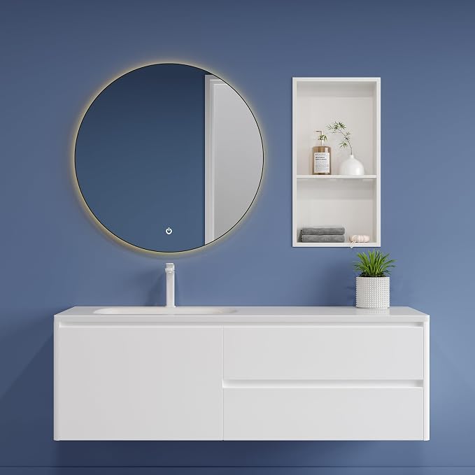 Neodrain White Shower Niche Insert Tile Ready, Stainless Steel Wall Niche - Image 2