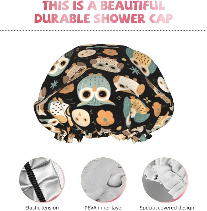 Women Girls Double Layers Waterproof Shower Caps EVA Bath Hats - Image 5