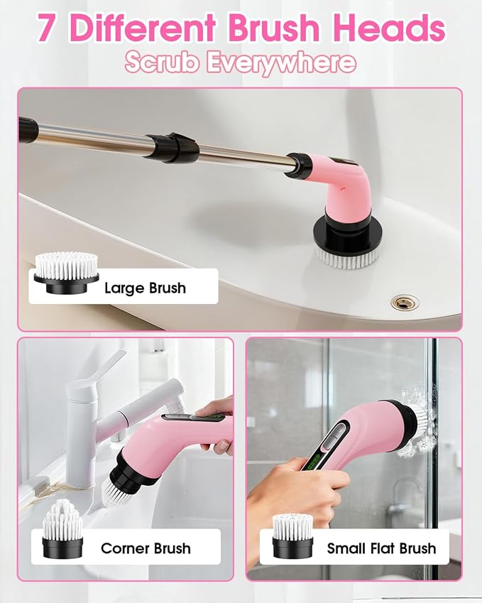 Electric Spin Scrubber for Cleaning Bathroom: Cordless Power Shower Scrubber - Image 5