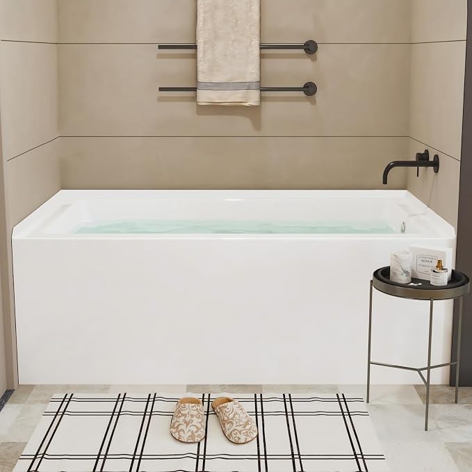 60x30 Inch Acrylic Bathtub, Single Apron Alcove Soaking Tub by Unknown