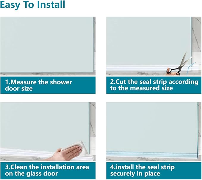 Shower Door Seal Strip Kits Set of 3 Polycarbonate Include 2 PCS 76" Side Seals - Image 9