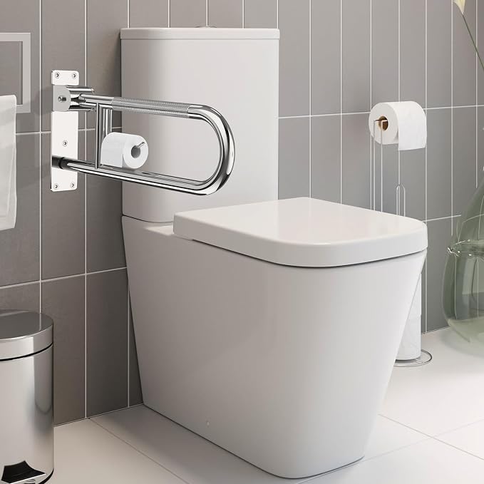Toilet Grab Bar 22.4 Inch, YuanDe Flip Up Grab Bar - Image 3