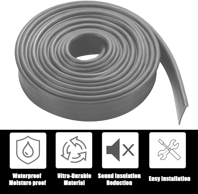 Shower Bottom Waterproof Door Rubber Sweep Trim Black Seal - Image 5