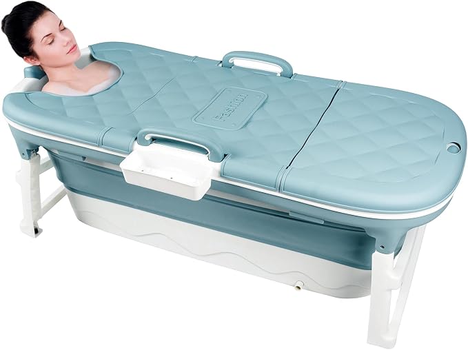 biosp 54'' Portable Bathtub for Adult, Foldable Collapsible Bathtub by biosp