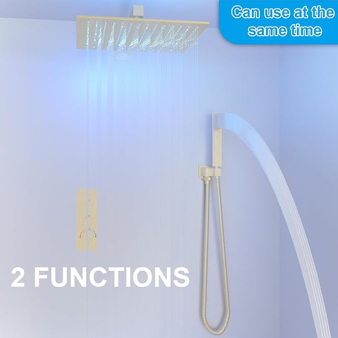 HOMEDEC 2 Way Shower Diverter Valve, Brass Dual Functions Thermostatic Shower - Image 4