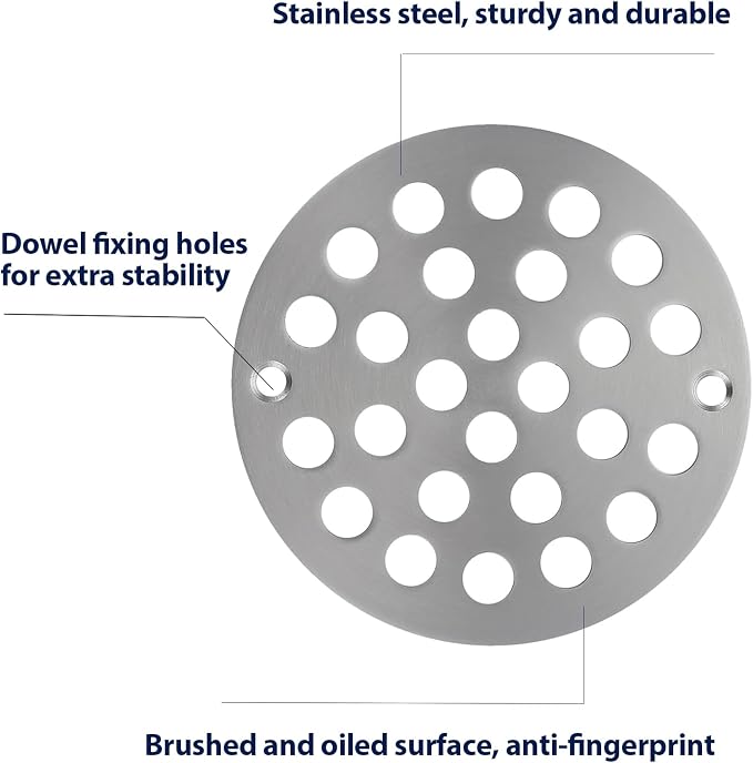 4 Inch Shower Drain Cover, Round Screw-in Floor Drain Cover, Easy-to-Install - Image 3