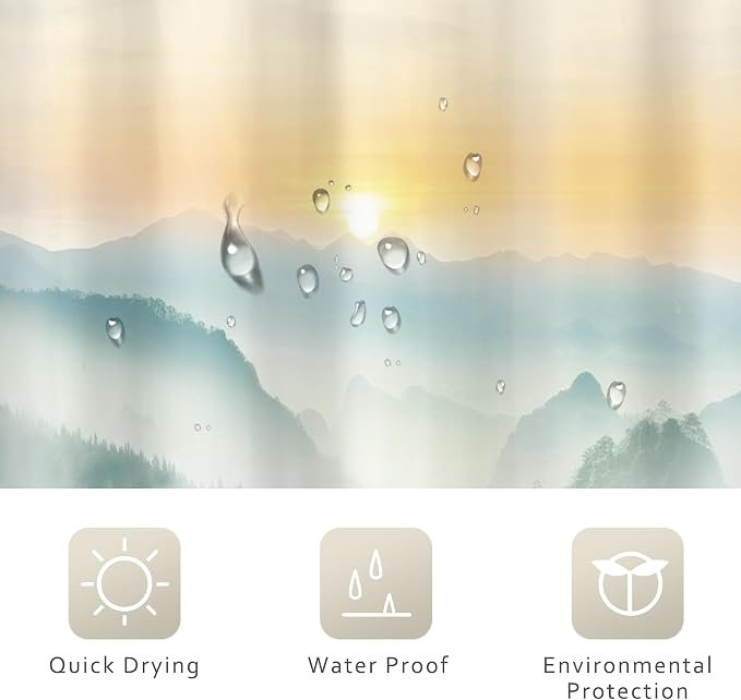 Riyidecor Small Stall Mountain Shower Curtain 54Wx78H Inch Rv Narrow Extra Long - Image 7