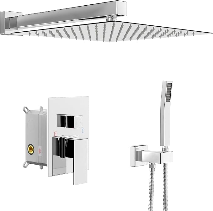 Lordear 10 Inch Shower Head Faucet Wall Mounted Chrome Polished Rainfall Shower by LORDEAR
