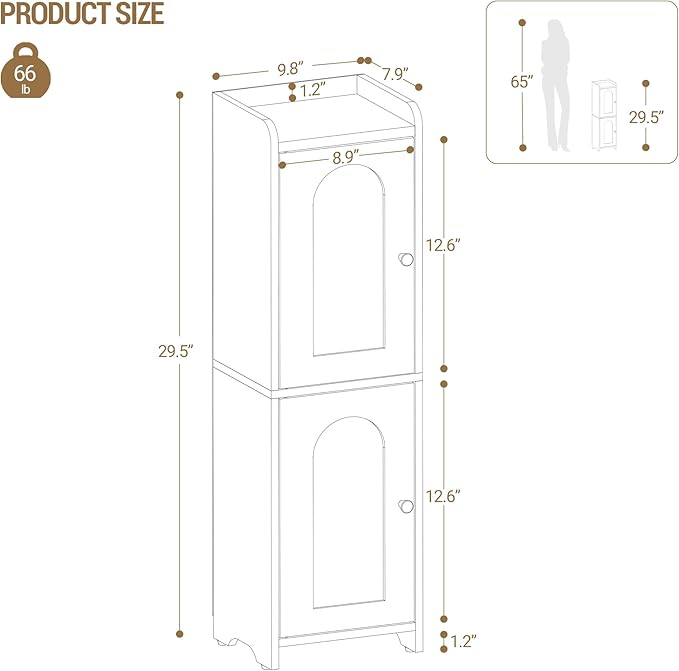 Bathroom Storage Cabinet, Corner Floor Cabinet - Image 2