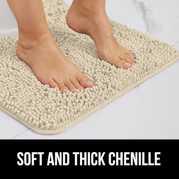 GORILLA GRIP Bath Rug Mat 44x26, Thick Soft Absorbent Chenille, Quick Dry - Image 3