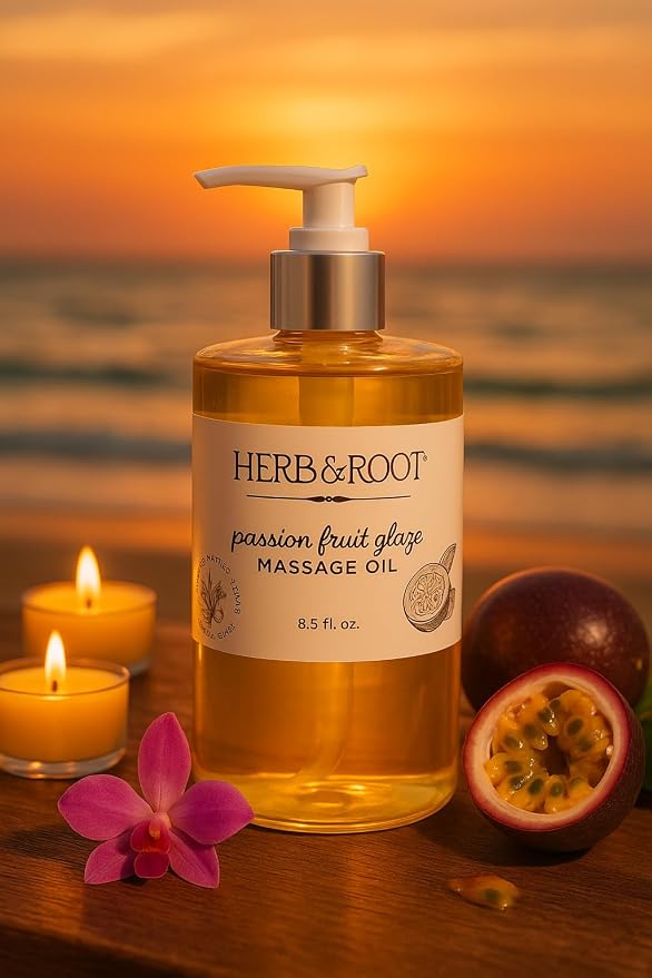 Passion Fruit Glaze Massage Oil, 8.5 oz | Tropical Maracuja Body Oil - Image 3