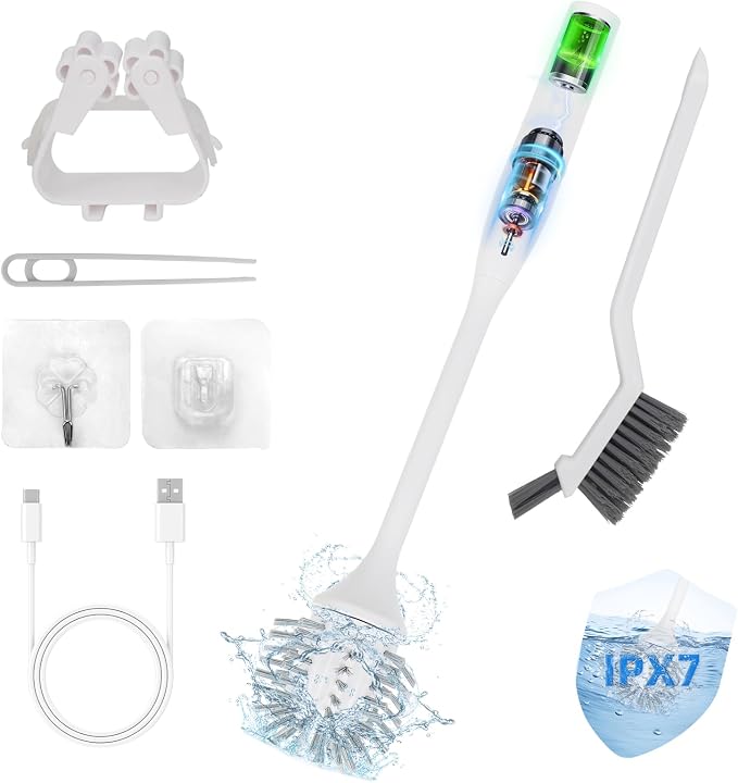 Electric Toilet Brush, Ultra Quiet & Powerful Scrubbing, IPX7 Waterproof by Unknown