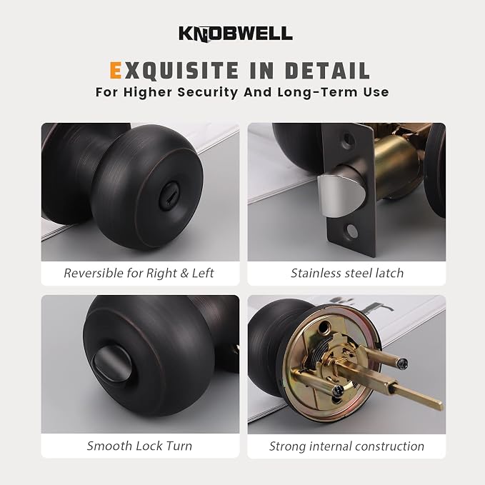 KNOBWELL Oil Rubbed Bronze Door Knobs - Image 6