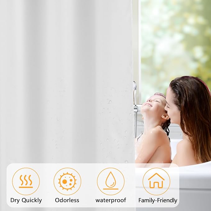 Extra Wide Fabric Shower Curtain Liner - Image 5