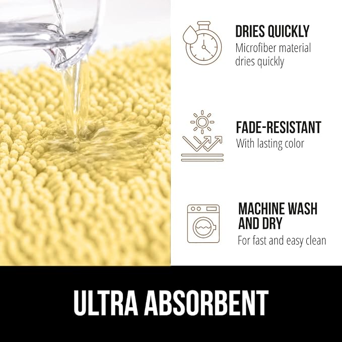 GORILLA GRIP Bath Rug Mat 36x24, Thick Soft Absorbent Chenille, Quick Dry - Image 4