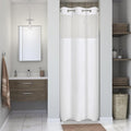 Stall No Hooks Needed White Shower Curtain by EACHOPE
