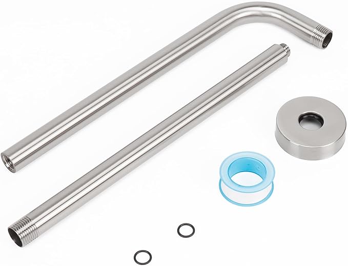 HarJue Shower Arm with Flange and Teflon Tape, Wall Mounted Shower Pipe 304 - Image 7
