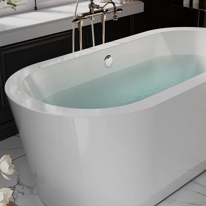 Empava 59"Freestanding Bathtub, Luxury Acrylic Soaking Tub - Image 3