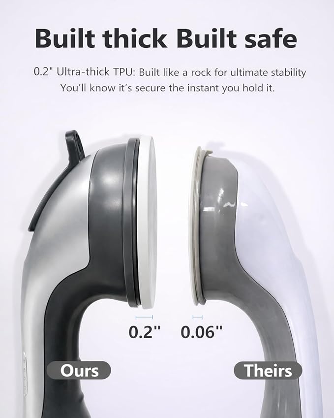 2 Pack Grab Bars for Bathtubs and Showers, Suction Grab Bar, Heavy Duty Shower - Image 7