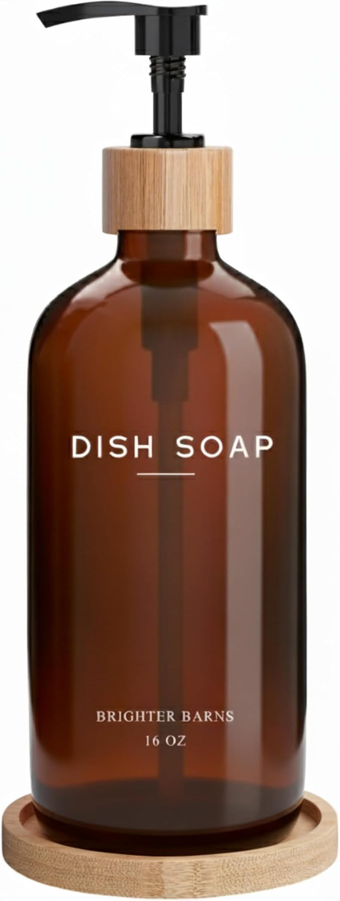 Amber Glass Dish Soap Dispenser by BrighterBarns