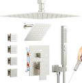 Shower Systems Brushed Nickel Shower Faucet Sets, Bostingner 4 Modes 10+6" by Bostingner