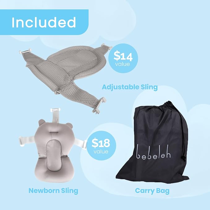 BEBELEH™ Collapsible Baby Bathtub – Bathtub + Baby tub Sling + Newborn Sling – - Image 3