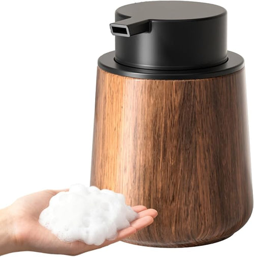 18 Oz Walnut Color Foaming Hand Soap Dispenser, Refillable Modern Home Decor by Unknown