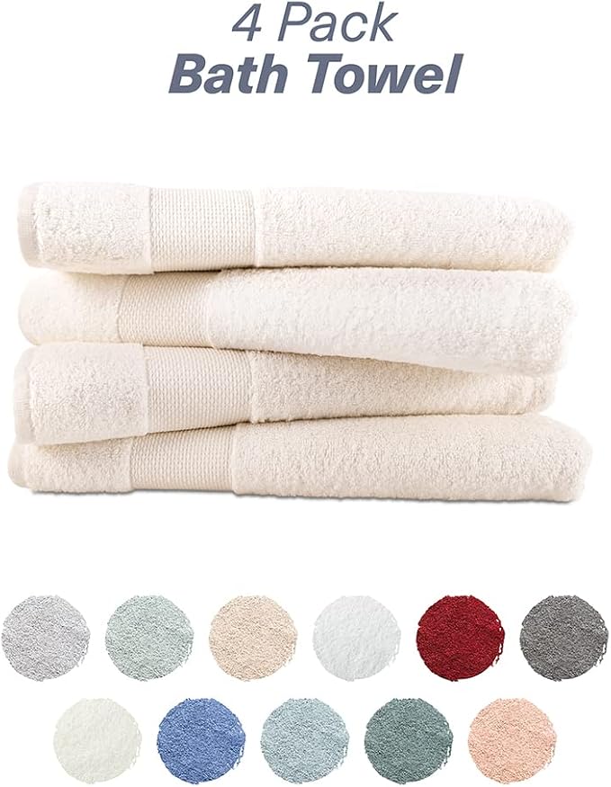 Hencely Premium Bath Towel Set of 4-28x58 Inches - Image 4