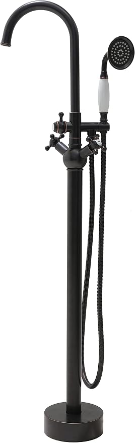 SITGES Solid Brass Freestanding Bathtub Faucet, Bathroom Floor Mount Tub Filler by SITGES