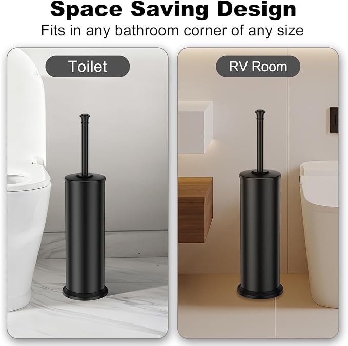 Black Toilet Brush and Holder，Extra Long Handled Toilet Brush - Image 7
