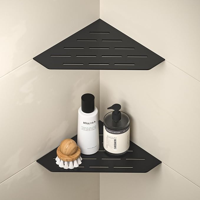 Corner Shower Shelf, 304 Stainless Steel Pentagonal Heavy Duty Floating Corner by Bernkot