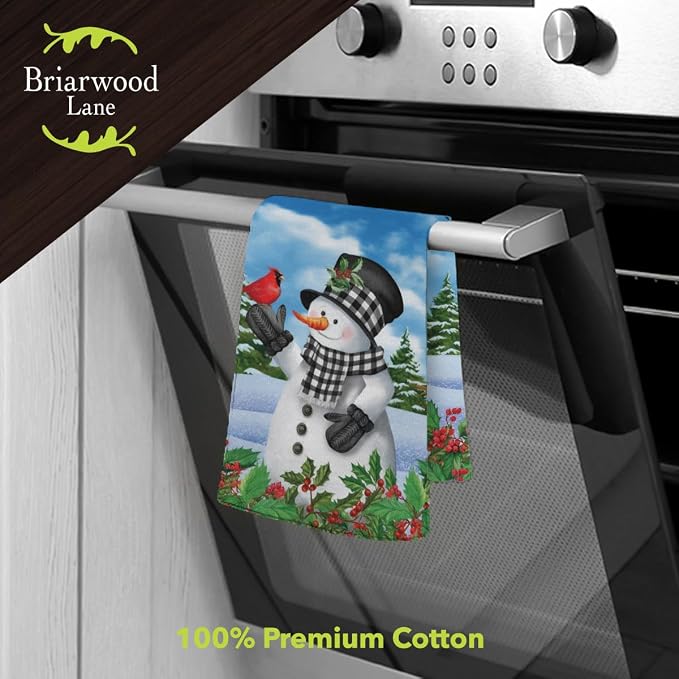 Briarwood Lane Checkered Snowman Cotton Hand Towel - Image 2