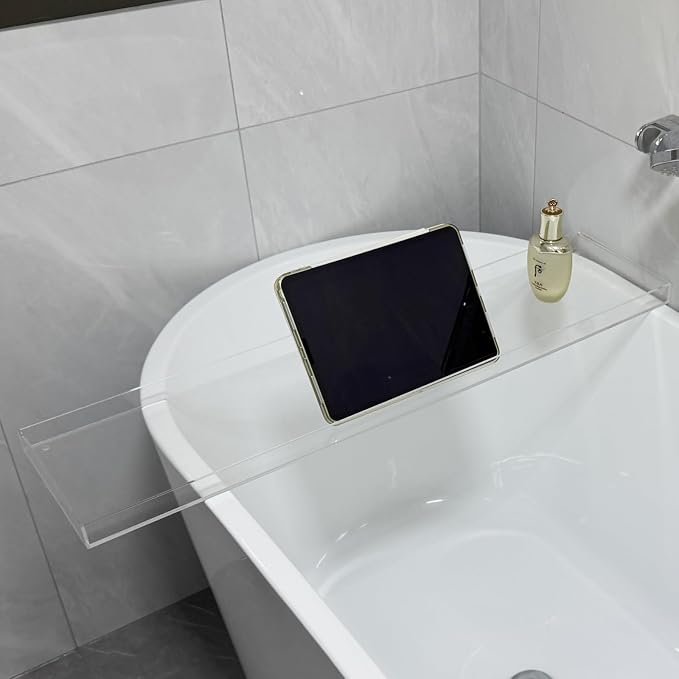 Acrylic Bathtub Tray, 32.28in Clear Bath Caddy, Bathroom Caddy Tray - Image 3