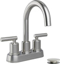 VXV Bathroom Sink Faucet 4 Inch 2 Handle Centerset Modern 360 Rotating Brushed by VXV