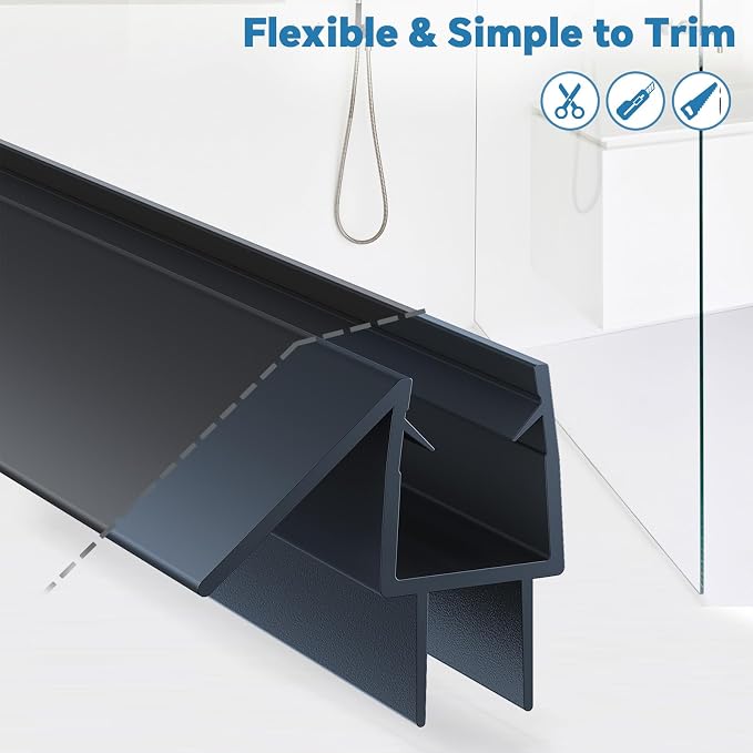 Shower Door Bottom Seal Strip, Fits 10mm Thick Glass, Prevents Leaks, Easy - Image 6