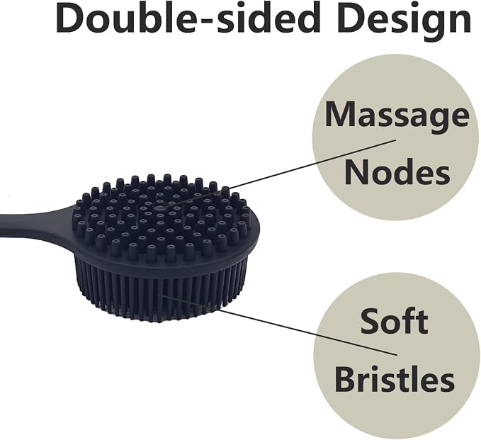 Back Scrubber for Shower, Soft Silicone Back Shower Brush Bath Body Scrubber - Image 4
