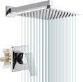 POP SANITARYWARE Shower Faucet Set Chrome Bathroom 10 Inch Rainfall Mixer by POPSANITARYWARE