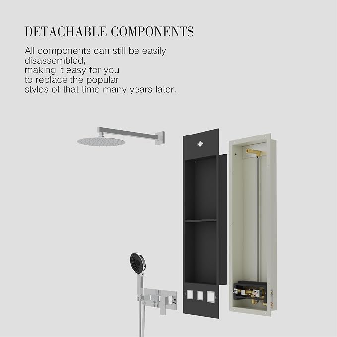 Shower Niche System w/LED Lights, Bathroom Shower System w/ 304 Stainless Steel - Image 7