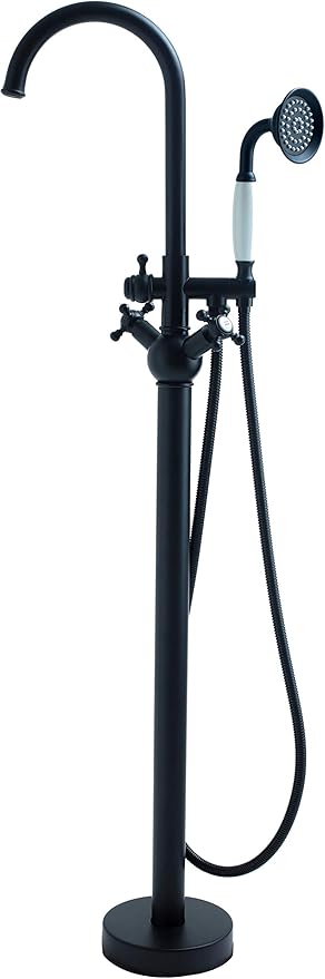 SITGES Solid Brass Freestanding Bathtub Faucet, Bathroom Floor Mount Tub Filler by SITGES