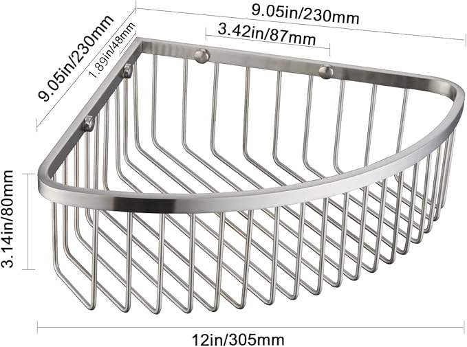 Corner Shower Caddy Organizer, SUS304 Stainless Steel Heavy Duty Rust-Proof - Image 4