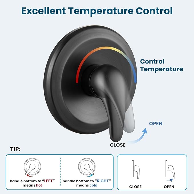 gotonovo Bathroom Shower Head Kit High Pressure Combo System Shower Faucet 6 - Image 9