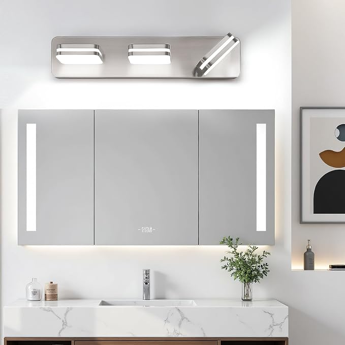 360° Rotate LED Dimmable Bathroom Vanity Light Fixtures, 1300LM Acrylic Brushed - Image 9