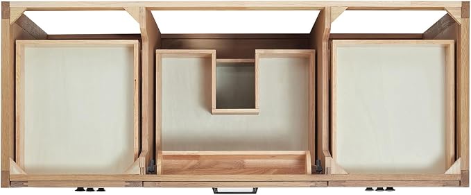 ARIEL Monroe 54 inch Bathroom Vanity Without Sink in White Oak, Bathroom Base - Image 5