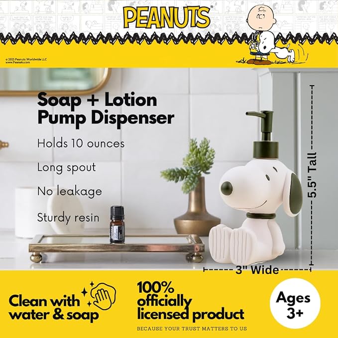 Collectibles Peanuts Snoopy Soap/Lotion/Hand Sanitizer Resin Pump Dispenser - Image 2